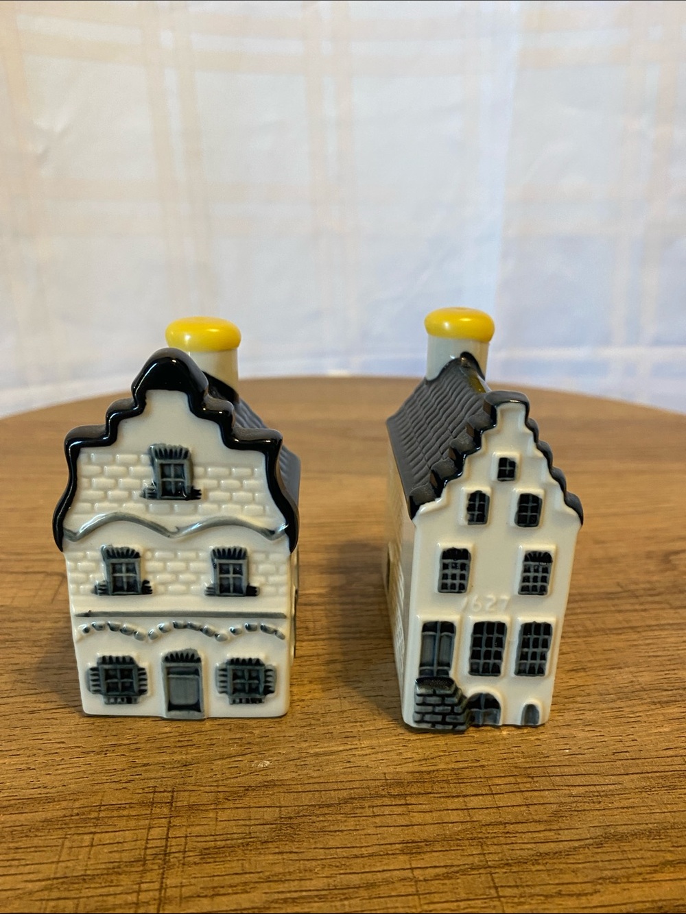 Vintage BOLS Amsterdam KLM Miniature Blue & White Delft Houses #1 and #2 Sealed